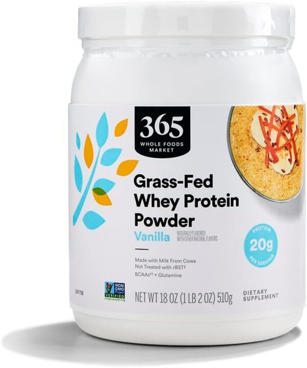 365 by Whole Foods Market, Vanilla Grass Fed Whey Protein, 18 Ounce