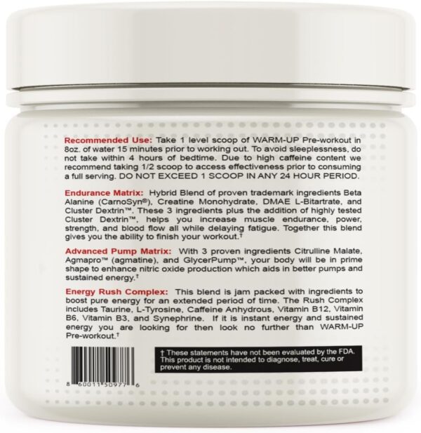 PRE-Workout Warm-UP Explosive Energy Watermelon - 360 Grams - Image 2