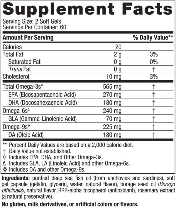 Nordic Naturals Complete Omega, Lemon Flavor - 120 Soft Gels - 565 mg Omega-3 - EPA & DHA with Added GLA - Healthy Skin & Joints, Cognition, Positive Mood - Non-GMO - 60 Servings - Image 2