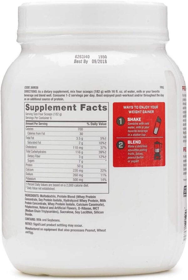 GNC Pro Performance Weight Gainer - Vanilla Ice Cream, 6 Servings, Protein to Increase Mass - Image 2