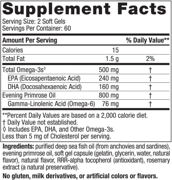 Nordic Naturals Omega Woman, Lemon - 120 Soft Gels - 500 mg Omega-3 + 800 mg Evening Primrose Oil - Healthy Skin, Hormonal Balance, Optimal Wellness - Non-GMO - 60 Servings - Image 2