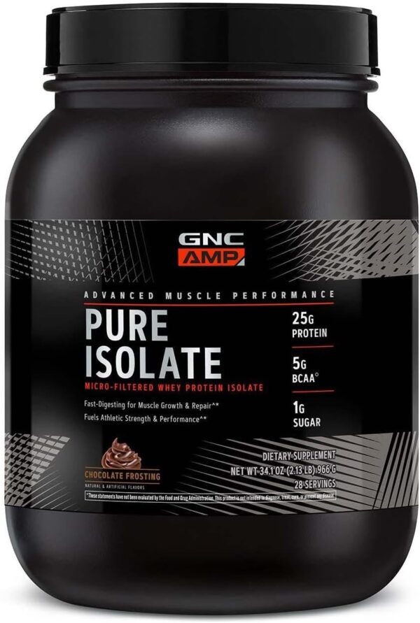 GNC AMP Pure Isolate Whey Protein - Chocolate Frosting - 2.13 lb.