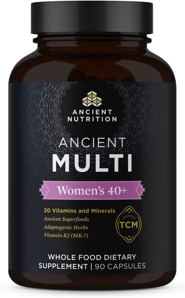 Ancient Nutrition Multivitamin for Women 40+, Multi Vitamin & Immune Support with Vitamin D, C, Magnesium, Stress, Sleep Support, Bone Health, 90 Ct