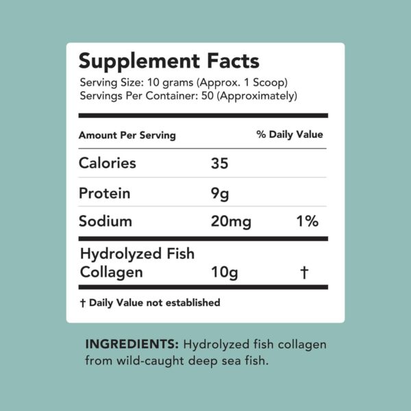 Premium Anti-Aging Marine Collagen Peptides Powder. 500g Wild-Caught Hydrolyzed Fish Collagen Supplement. Type 1 & 3 Collagen Protein. 18 Amino Acids for Skin, Hair, Nails - Image 2