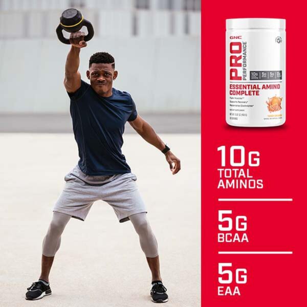 GNC Pro Performance Essential Amino Complete, Tangy Orange, 30 Servings, Supports Muscle Recovery - Image 3