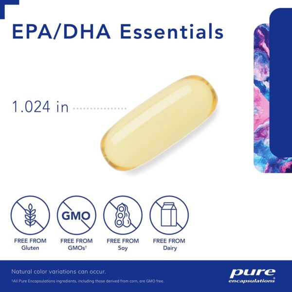 Pure Encapsulations EPA/DHA Essentials - Fish Oil Concentrate Supplement to Support Cardiovascular Health - Premium EPA & DHA Supplement with Omega 3-180 Softgel Capsules - Image 3