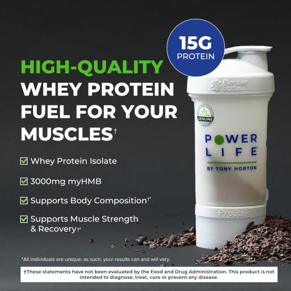 POWERLIFE Tony Horton High Impact Grass Fed Whey Protein with 3000 MG of HMB, No Sugar Added, Non-GMO, Hormone and Antibiotic Free, 15 Servings (Vanilla - New Formula) - Image 3