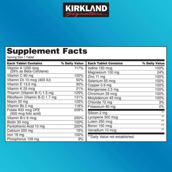 Kirkland Signature Daily Multi, 500 Tablets (2 Pack) - Image 2