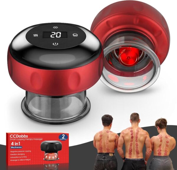 2 PCS Smart Cupping Therapy Massager Set,4 in 1 Electric Cupping Massager Device,Smart Cupper Relieves Muscle Soreness,Improves Blood Circulation and Speeds Up Recovery After Exercise