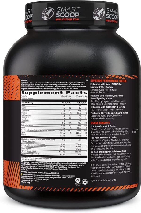 GNC AMP Wheybolic Ripped | Targeted Muscle Building and Workout Support Formula | Pure Whey Protein Powder Isolate with BCAA | Gluten Free | Chocolate Fudge | 22 Servings - Image 2