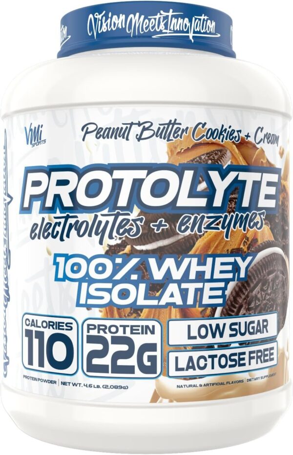 VMI Sports Protolyte 100% Whey Protein Isolate | + Electrolytes & Enzymes | Zero Sugar – Keto Friendly - Lactose Free | 21-25g Protein for Muscle Growth – Recovery – Hydration - Image 2