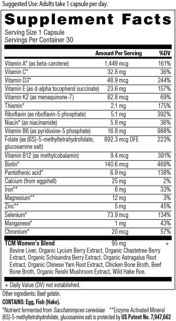 Multivitamin for Women by Ancient Nutrition, Ancient Multi Women's Once Daily Vitamin Supplement, Vitamin B, Vitamin C and Vitamin K2, Folate and Iron Supplement, Supports Bone and Blood Health, 30ct - Image 2