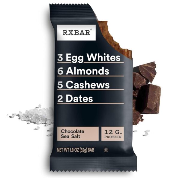 RXBAR Protein Bars, Protein Snack, Snack Bars, Chocolate Sea Salt, 22oz Box (12 Bars) - Image 3