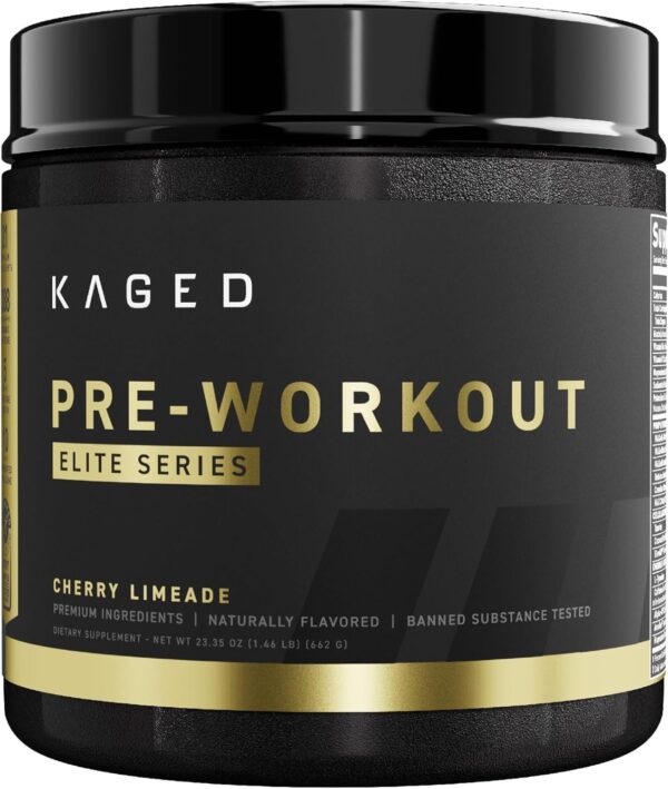 Kaged Pre Workout Powder Pre-Workout Elite for Men & Women | High Stimulant for Energy, Focus, Pumps | L-Citrulline, Beta Alanine, Creatine & 388mg of Organic Caffeine | Cherry Limeade