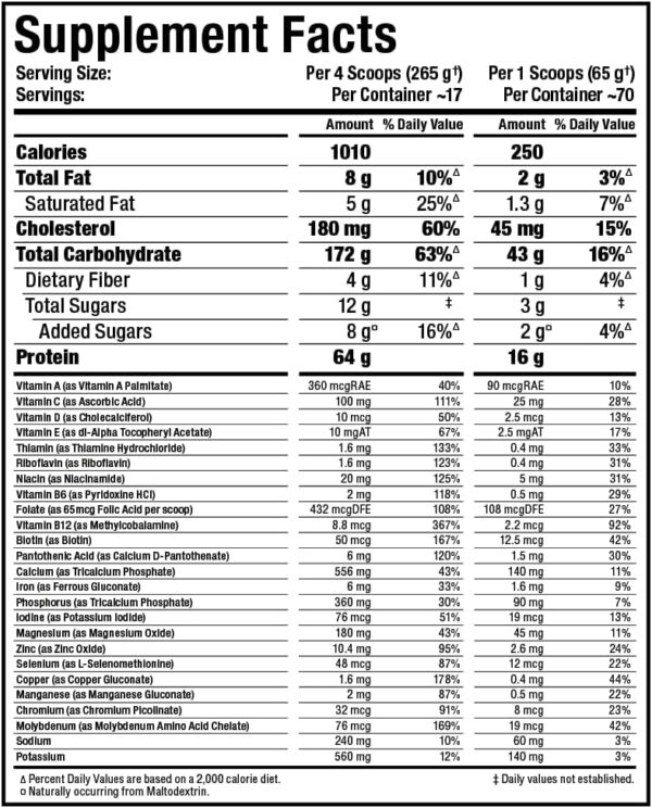 ALLMAX QUICKMASS, Chocolate - 10 lb - Rapid Mass Gain Catalyst - Up to 64 Grams of Protein Per Serving - 3:1 Carb to Protein Ratio - Zero Trans Fat - Up to 70 Servings - Image 3