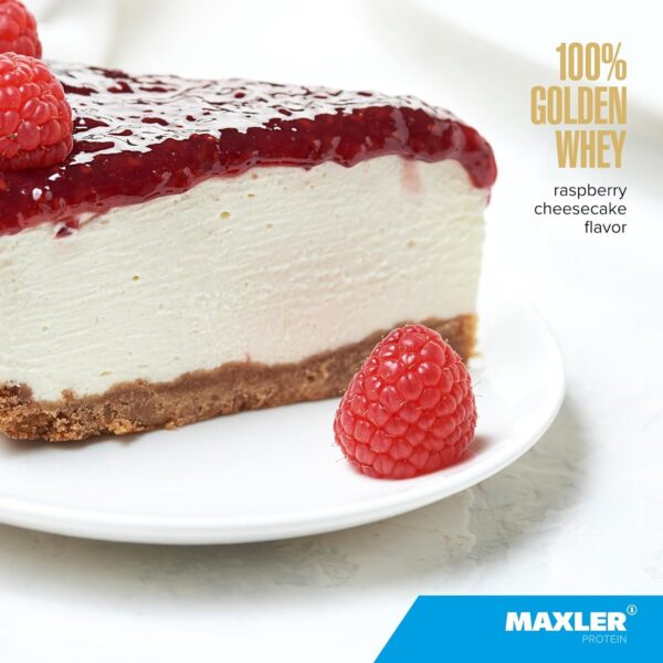 Maxler Raspberry Cheesecake 100% Golden Whey Protein Powder, 2 pounds (Pack of 1), 32 Servings | Whey Hydrolysate, Isolate & Concentrate Blend | Pre, Post & Intra Workout - Image 2