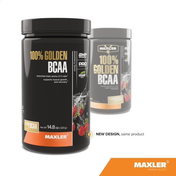 Maxler 100% Golden BCAA Powder - Intra & Post Workout Recovery Drink for Accelerated Muscle Recovery & Lean Muscle Growth - 6 g Vegan BCAAs Amino Acids - 60 Servings - Strawberry - Image 3