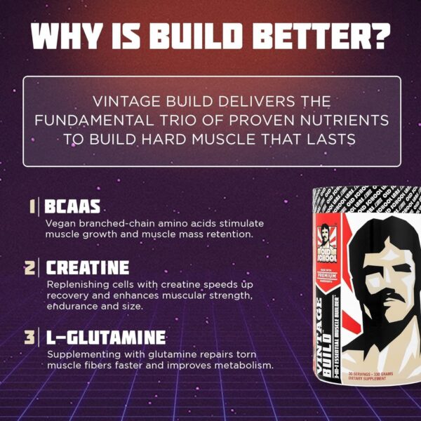 Old School Labs Vintage Build – Post Workout Recovery & Muscle Building Powder (30 Servings (Pack of 1), Unflavored) - Image 2