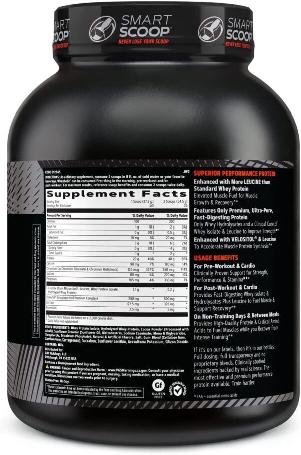 GNC AMP Wheybolic | Targeted Muscle Building and Workout Support Formula | Pure Whey Protein Powder Isolate with BCAA | Gluten Free | 25 Servings | Chocolate Fudge - Image 2