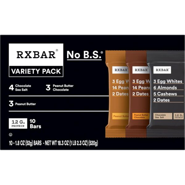 RXBAR Protein Bars, Protein Snacks, Snack Bars, Variety Pack, 18.3oz Box (10 Bars) - Image 2