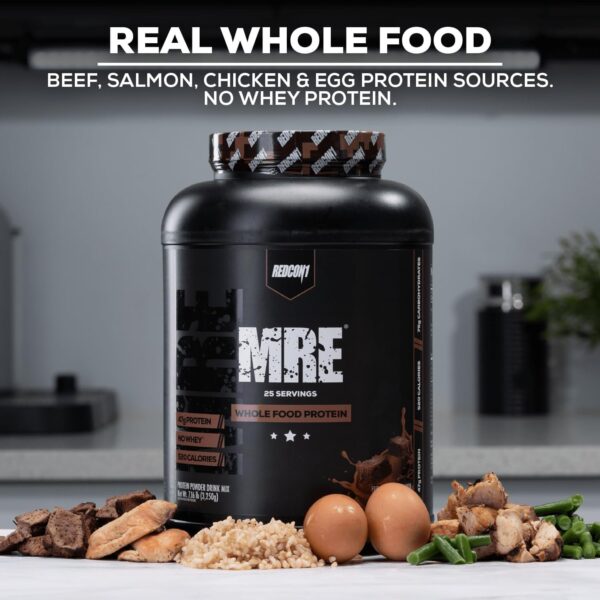 REDCON1 MRE Protein Powder, Fudge Brownie - Meal Replacement Protein Blend Made with MCT Oil & Whole Foods - Protein with Natural Ingredients to Aid in Muscle Recovery (25 Servings) - Image 2