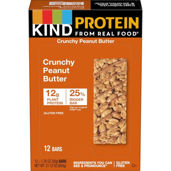 KIND Protein Bars, Crunchy Peanut Butter, Healthy Snacks, Gluten Free, 12g Protein, 12 Count - Image 2