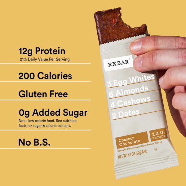 RXBAR Protein Bars, Protein Snack, Snack Bars, Coconut Chocolate, 22oz Box (12 Bars) - Image 3