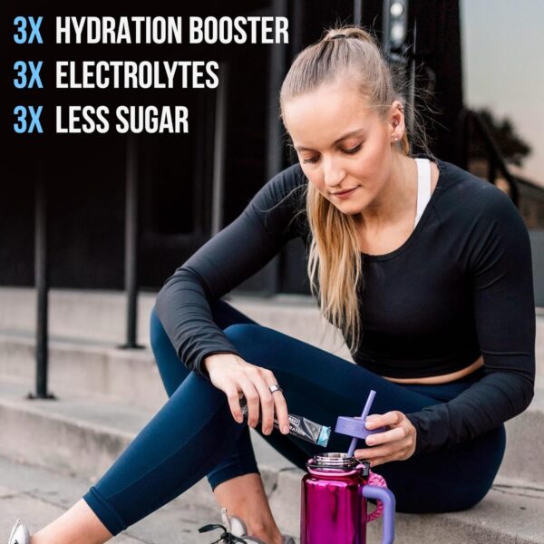 Coldest Hydration - Electrolytes Powder Packets - Non GMO & No Artificial Sugar - Electrolyte Drink Mix - Easy Open Single-Serving Stick Drop in Water - 20 Sticks per Pack (Blueberry Lemonade) - Image 3