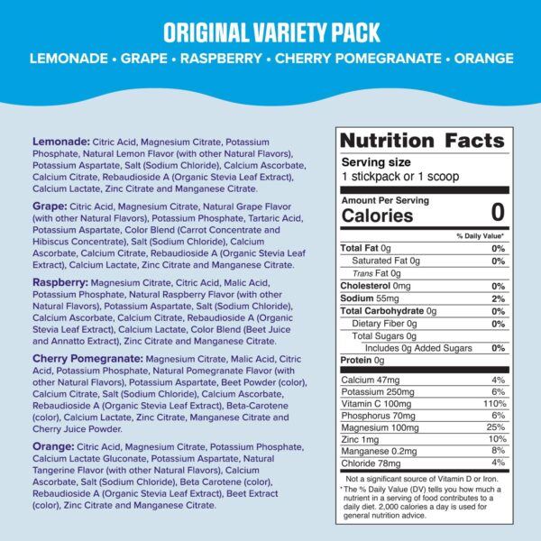 Ultima Replenisher Daily Electrolyte Drink Mix – Tropical Variety & 5-Flavor Variety, 20 Stickpacks – Hydration Packets with 6 Electrolytes & Minerals – Keto, Non-GMO & Sugar-Free Electrolyte Powder - Image 3