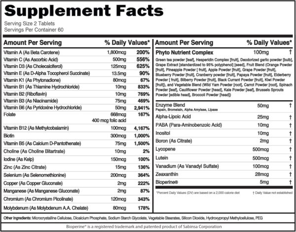 EVL Advanced Daily Multivitamin for Men - Men's Multivitamin with Essential Minerals Phytonutrient Complex and VitaMode Active Mens Vitamins for Energy with Lycopene for Muscle Bone and Immune Support - Image 2