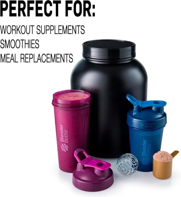 BlenderBottle Classic Shaker Bottle Perfect for Protein Shakes and Pre Workout, 28-Ounce, Black - Image 3