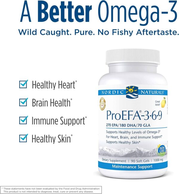 Nordic Naturals ProEFA 3-6-9, Lemon Flavor - 90 Soft Gels - 565 mg Omega-3 - EPA & DHA with Added GLA - Healthy Skin & Joints, Cognition, Positive Mood - Non-GMO - 45 Servings - Image 3