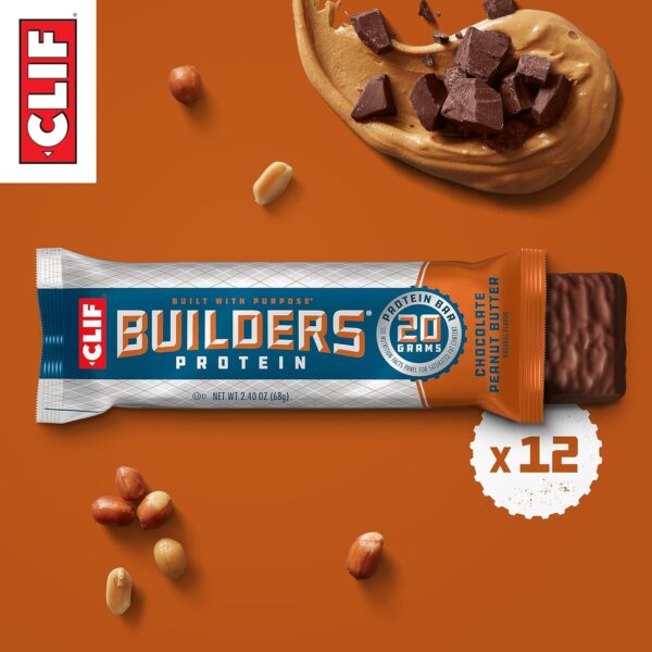 CLIF Builders - Chocolate Peanut Butter Flavor - Protein Bars - Gluten-Free - Non-GMO - Low Glycemic - 20g Protein - 2.4 oz. - Image 2