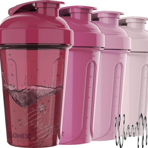 '-4 PACK- 20 OZ Protein Shaker Bottles for Protein Mixes, Shaker Cups for Protein Shakes, Small Shaker Bottle Pack, Shaker Cup, Shakers for protein Shakes (Berry Blend-4 Pack)